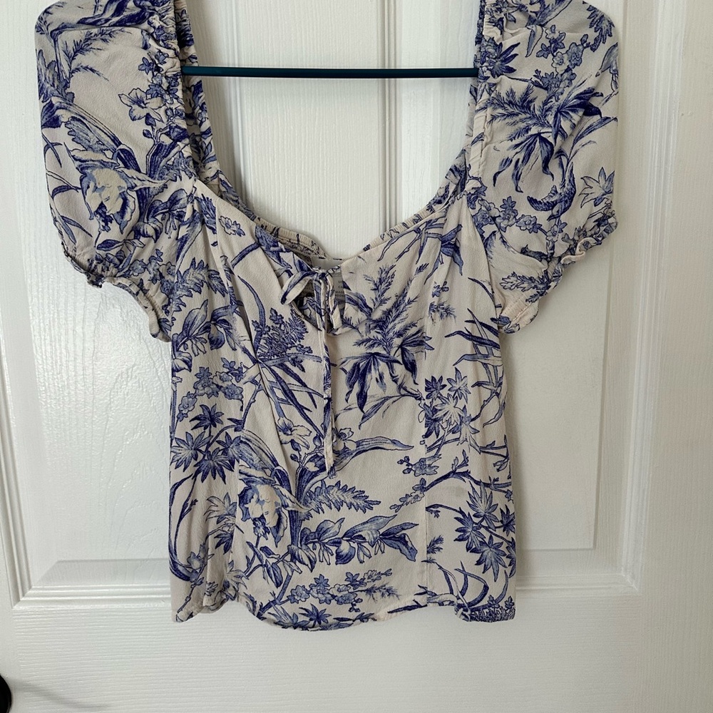 H&M Blue and White Blouse Elegant Design